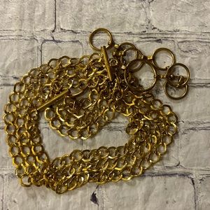 GOLD TONE 3 ATTACHED CHAINS WOMENS BELT